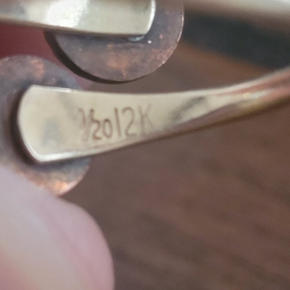 Vintage 12K Gold Filled Twin Pearl Bypass Ring Size Unique Estate Sale Jewelry - Picture 3 of 3